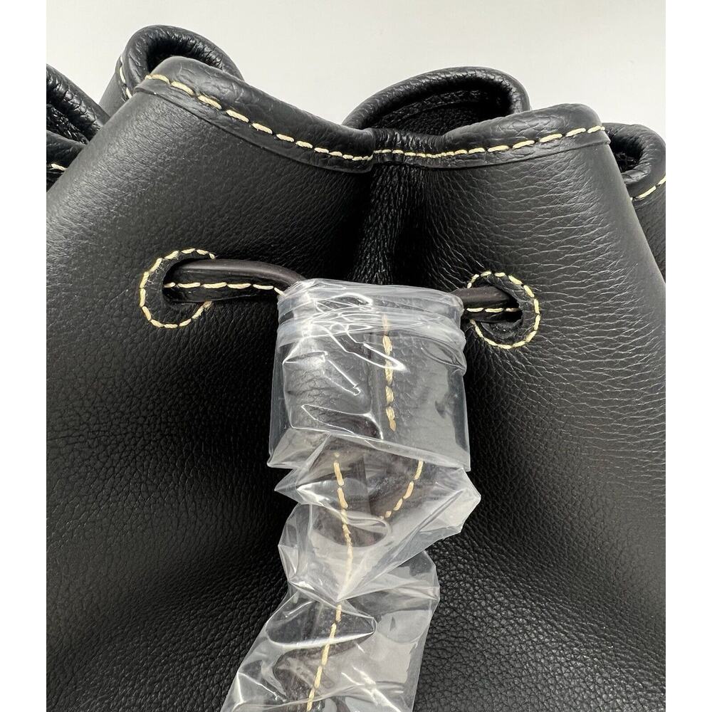Dooney & Bourke Sorrento Drawstring Shoulder Bag BLACK Leather NWT $328 Bucket - Picture 13 of 16